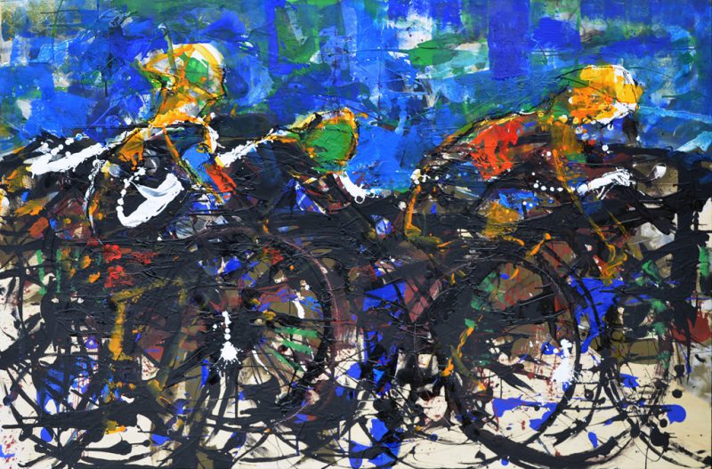 Richard Schwarz - Gemälde Radfahrer